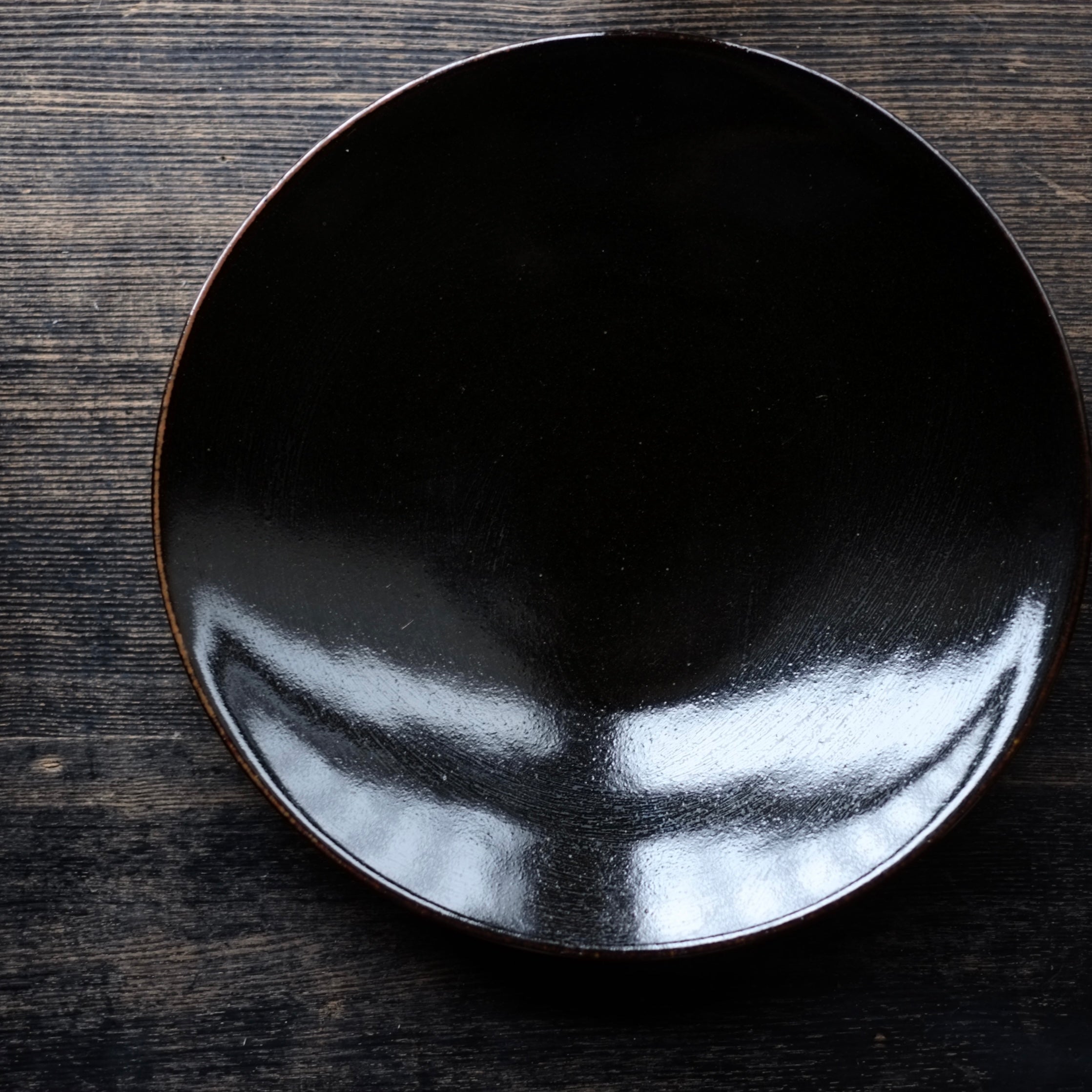 益子焼 鉄釉 6寸皿 大皿 (20世紀) – 逢季荘