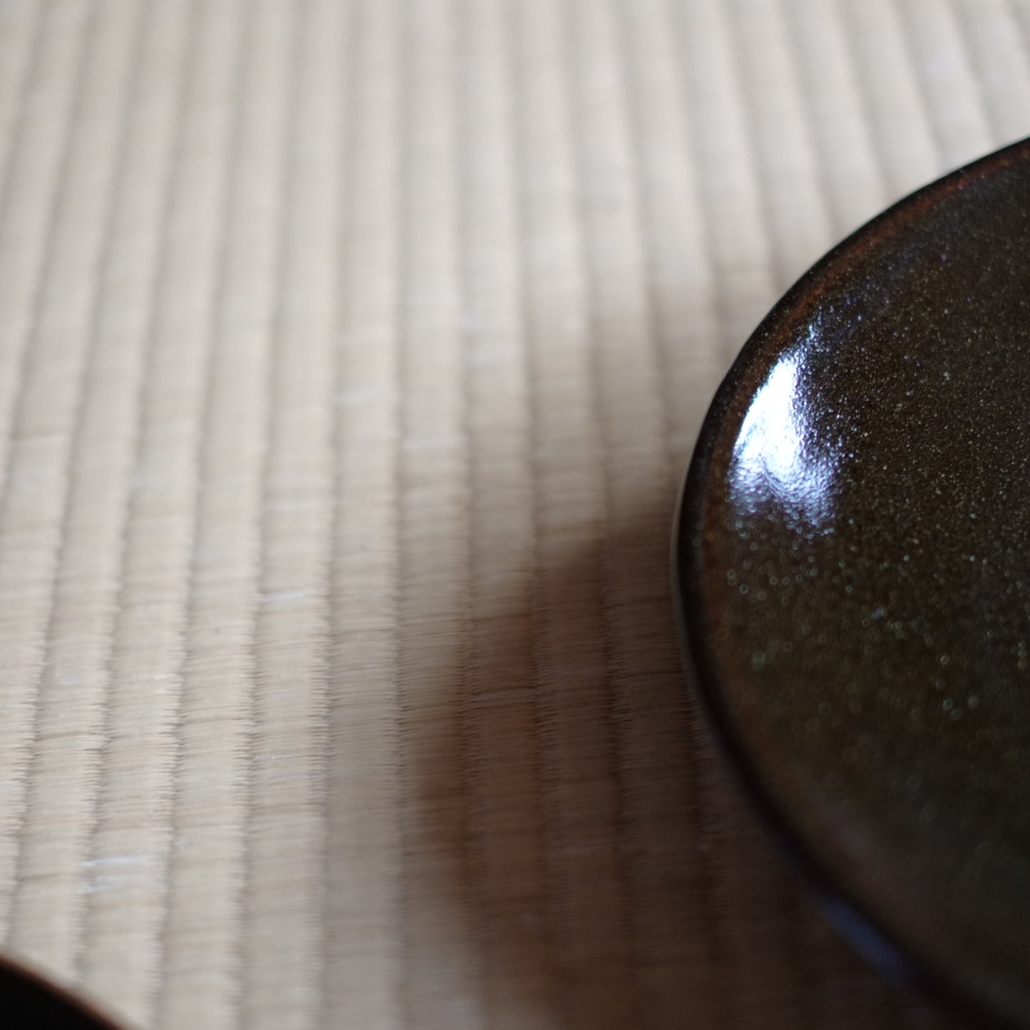 益子焼 鉄釉 6寸皿 大皿 (20世紀)