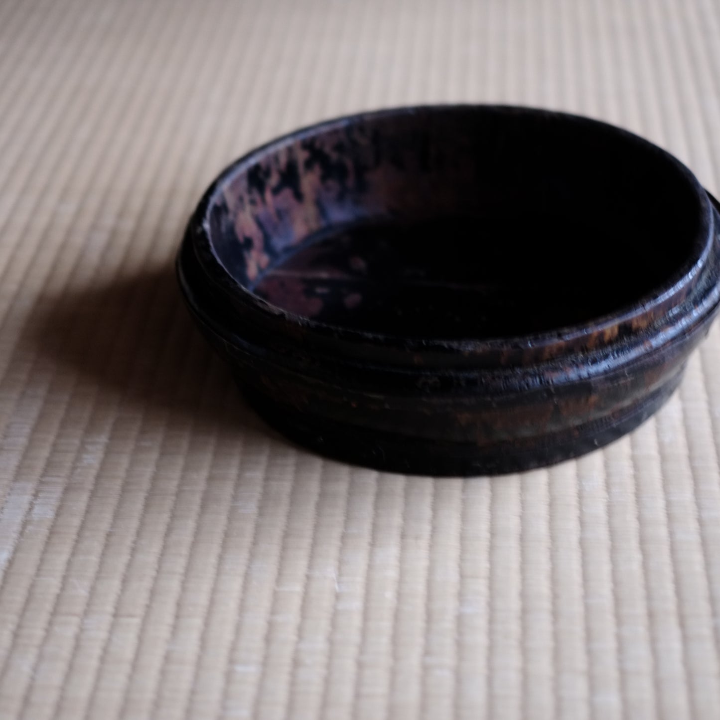 時代 黒漆 丸盆 桶
