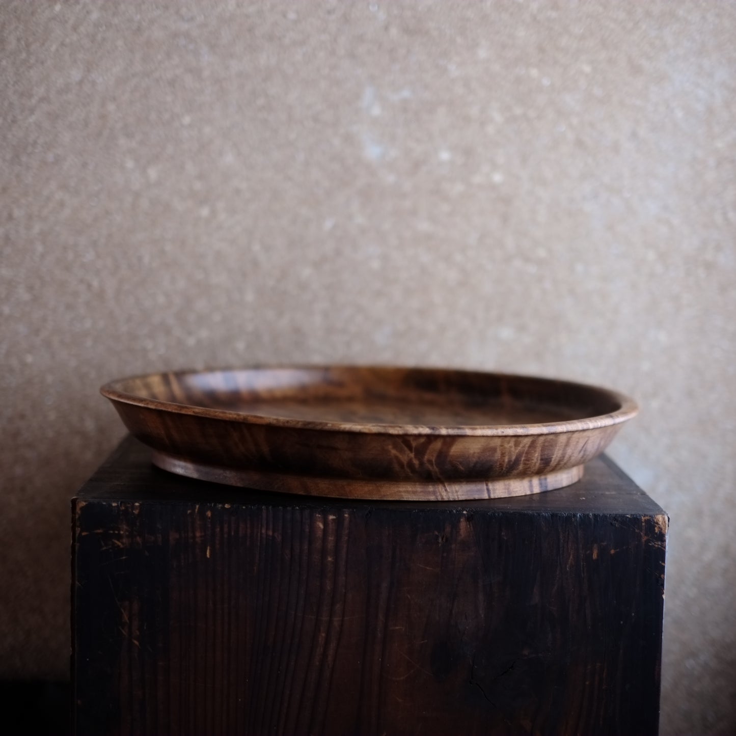 時代 杢脚付木地盆(20世紀)