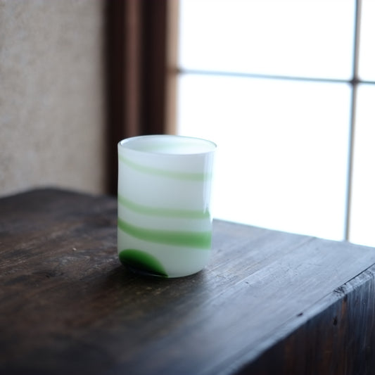 時代 乳白練り硝子 グラス(20世紀)