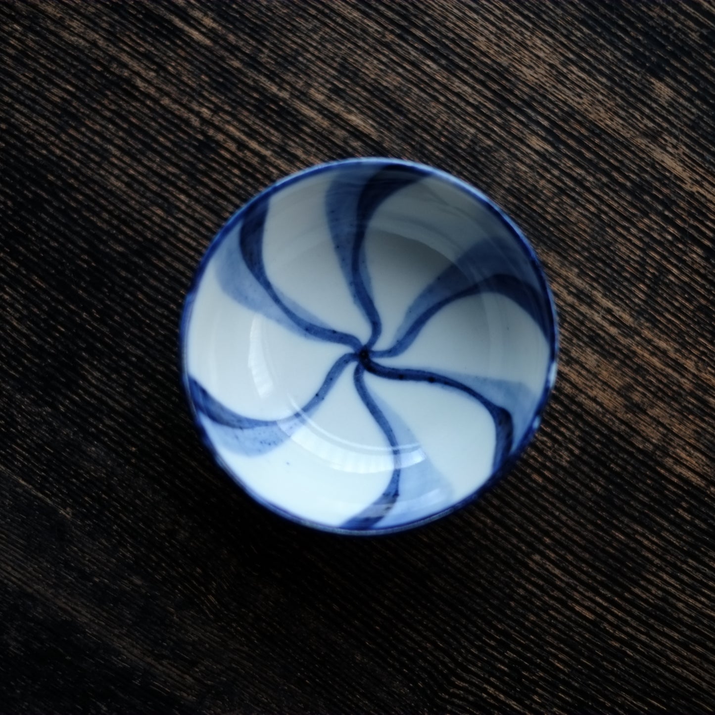 時代 捻文染付汲出茶碗 煎茶碗 小鉢(明治時代)