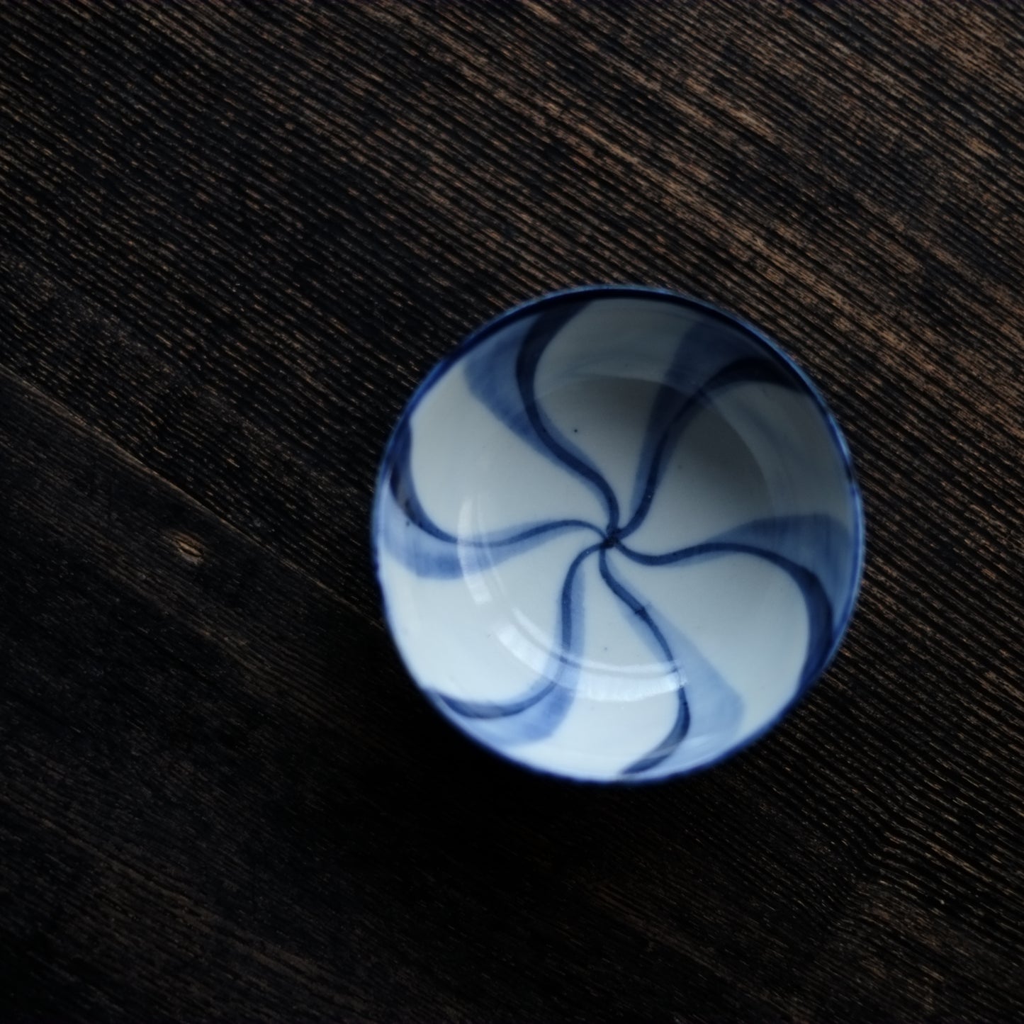 時代 捻文染付汲出茶碗 煎茶碗 小鉢(明治時代)