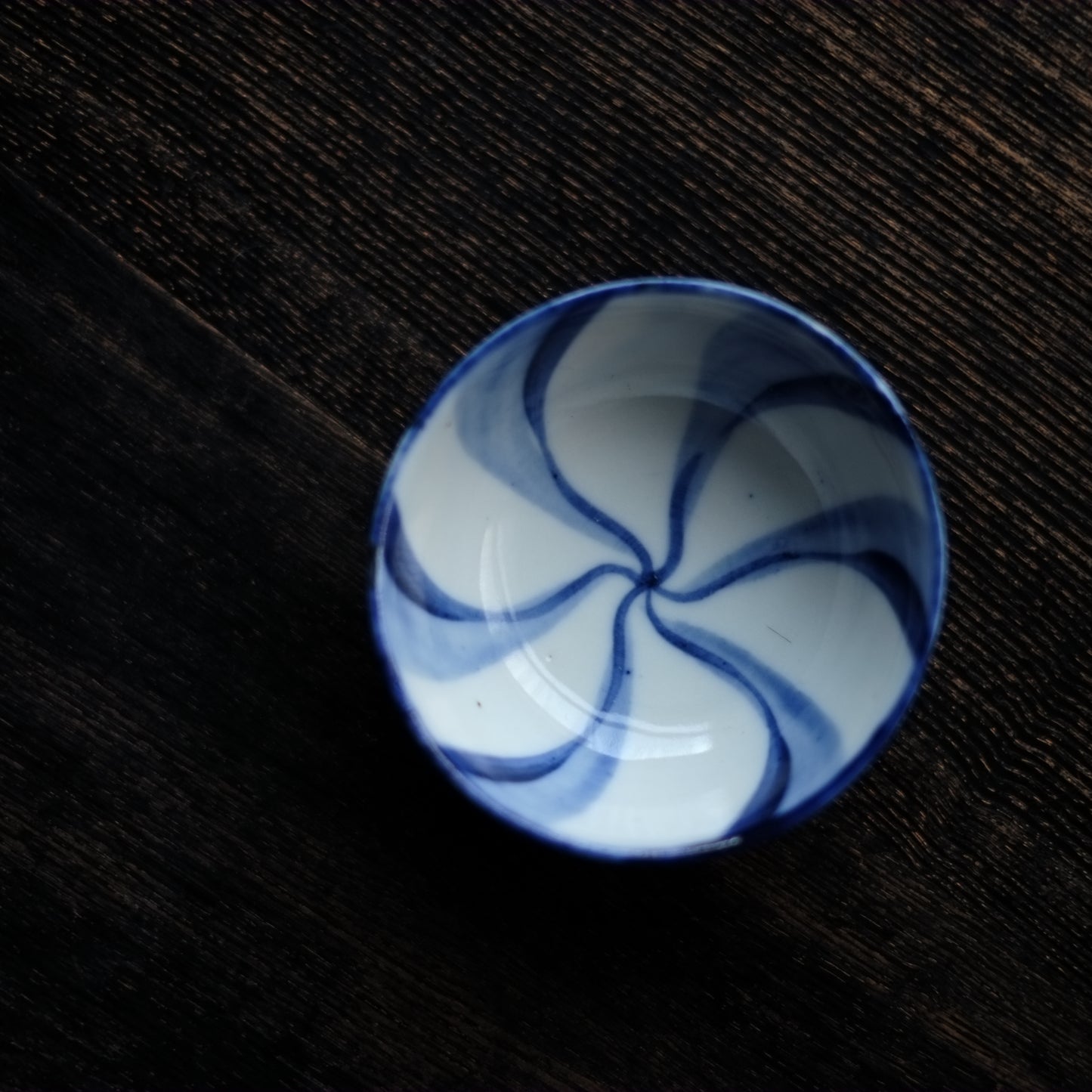 時代 捻文染付汲出茶碗 煎茶碗 小鉢(明治時代)