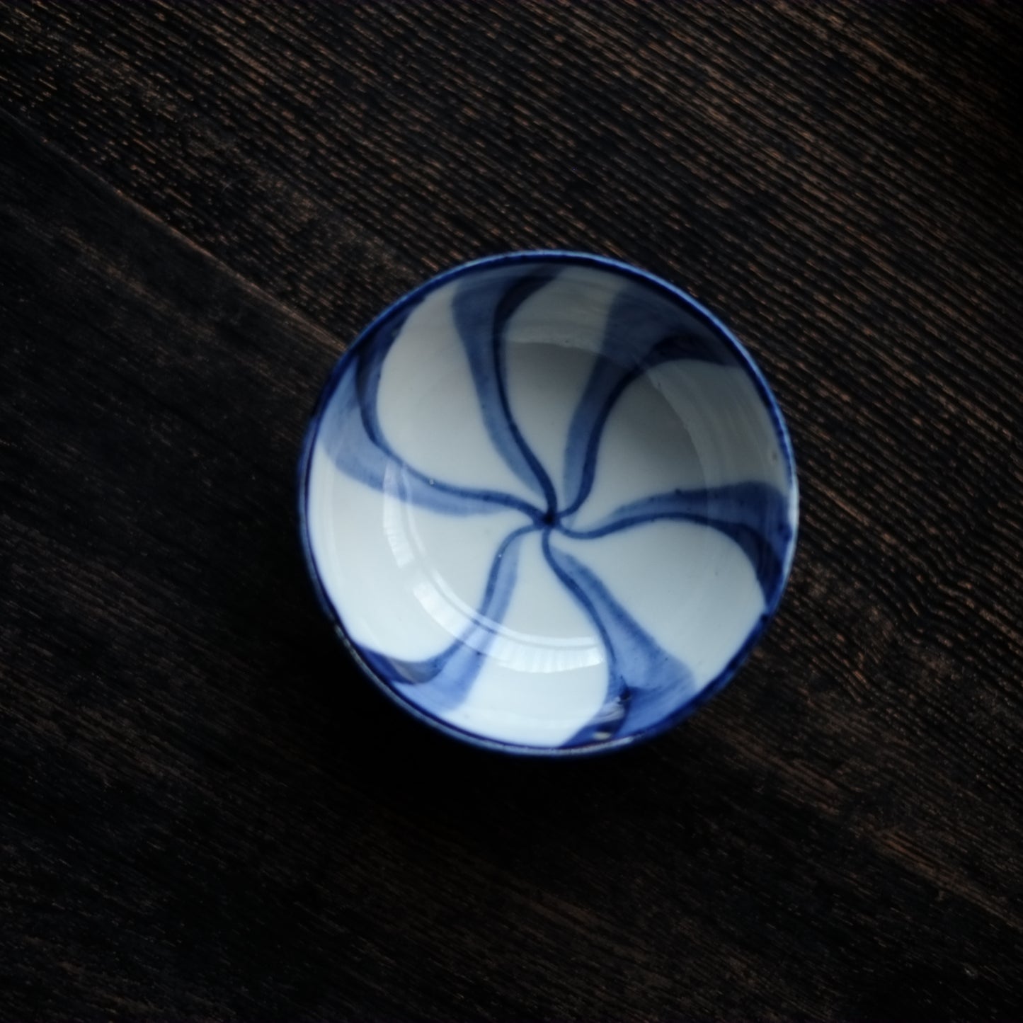 時代 捻文染付汲出茶碗 煎茶碗 小鉢(明治時代)