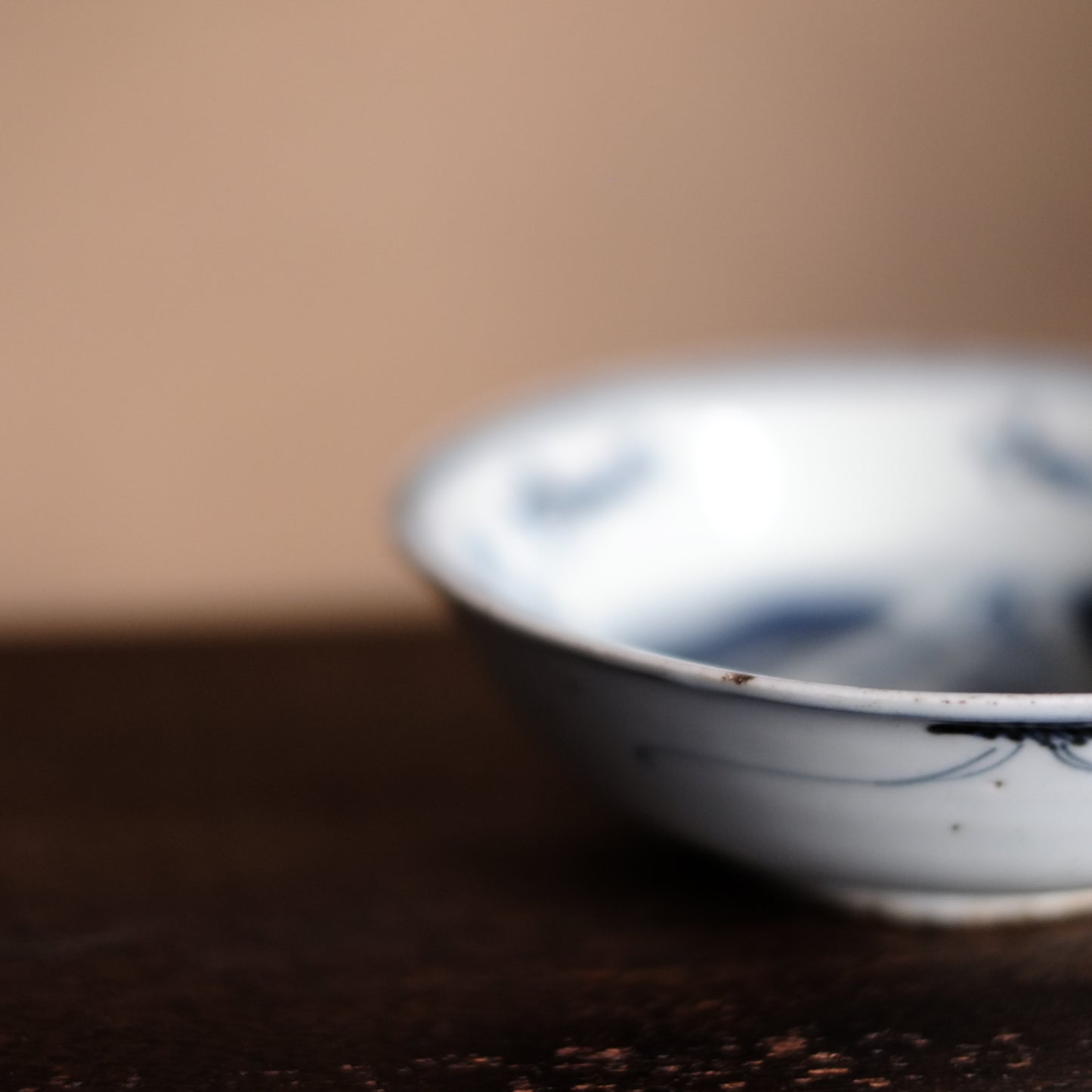 古染付 蓮子文 五寸 青花深皿(明末清初)