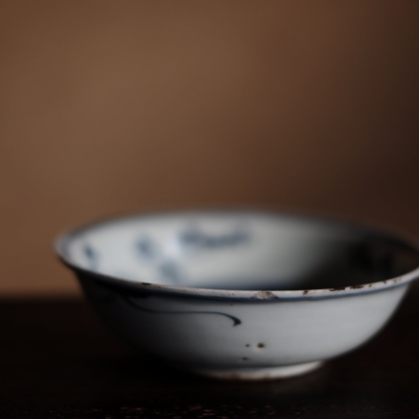 古染付 蓮子文 五寸 青花深皿(明末清初)