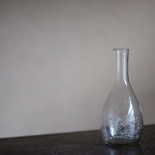 時代 吹きガラス サンドブラスト 和ガラス徳利