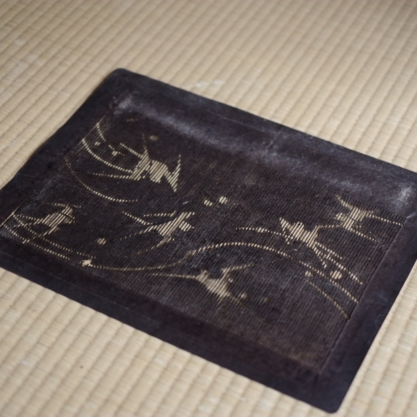 時代 縞鳥図 糸入り 伊勢型紙