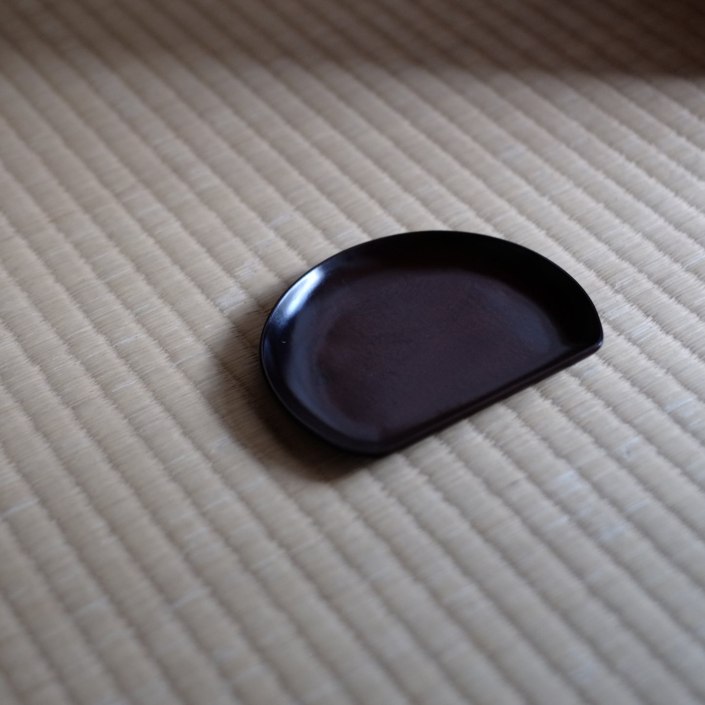 時代 木地塗 半月銘々皿 4客セット