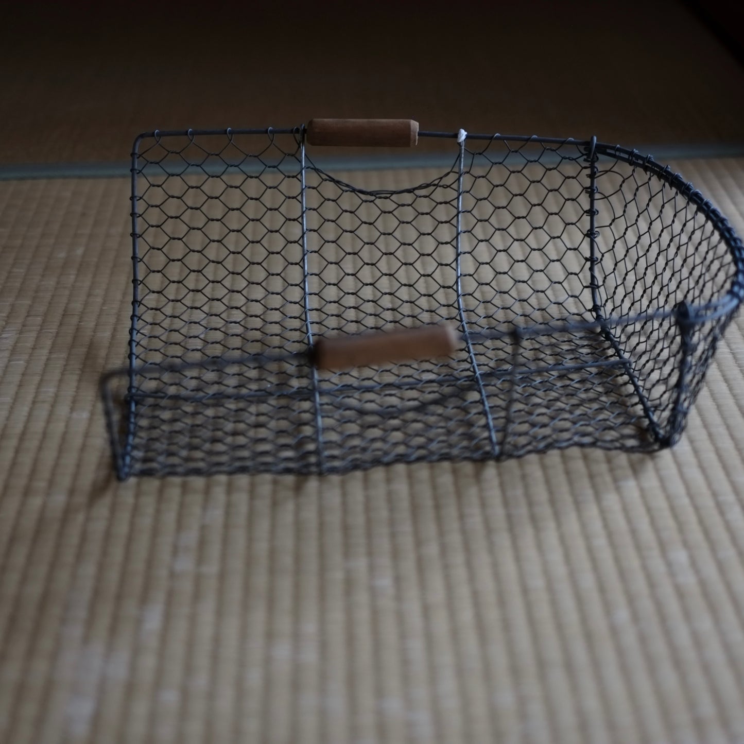 時代 金網亀甲 片口笊籠