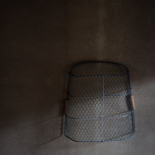 時代 金網亀甲 片口笊籠