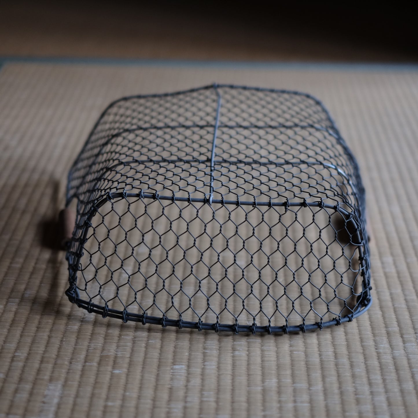 時代 金網亀甲 片口笊籠