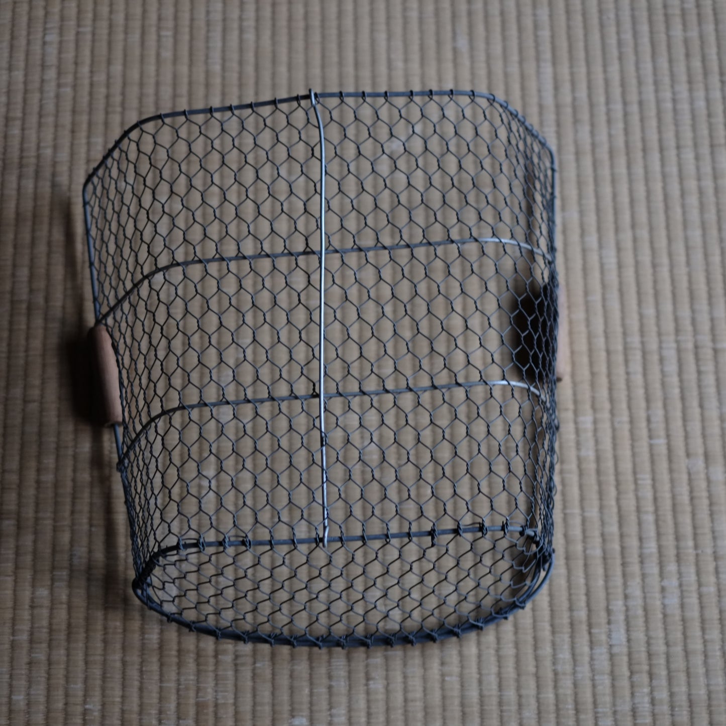 時代 金網亀甲 片口笊籠