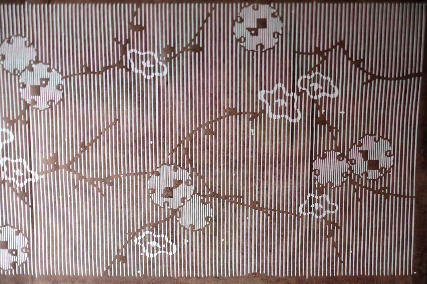時代 縞梅花図 糸入れ 伊勢型紙
