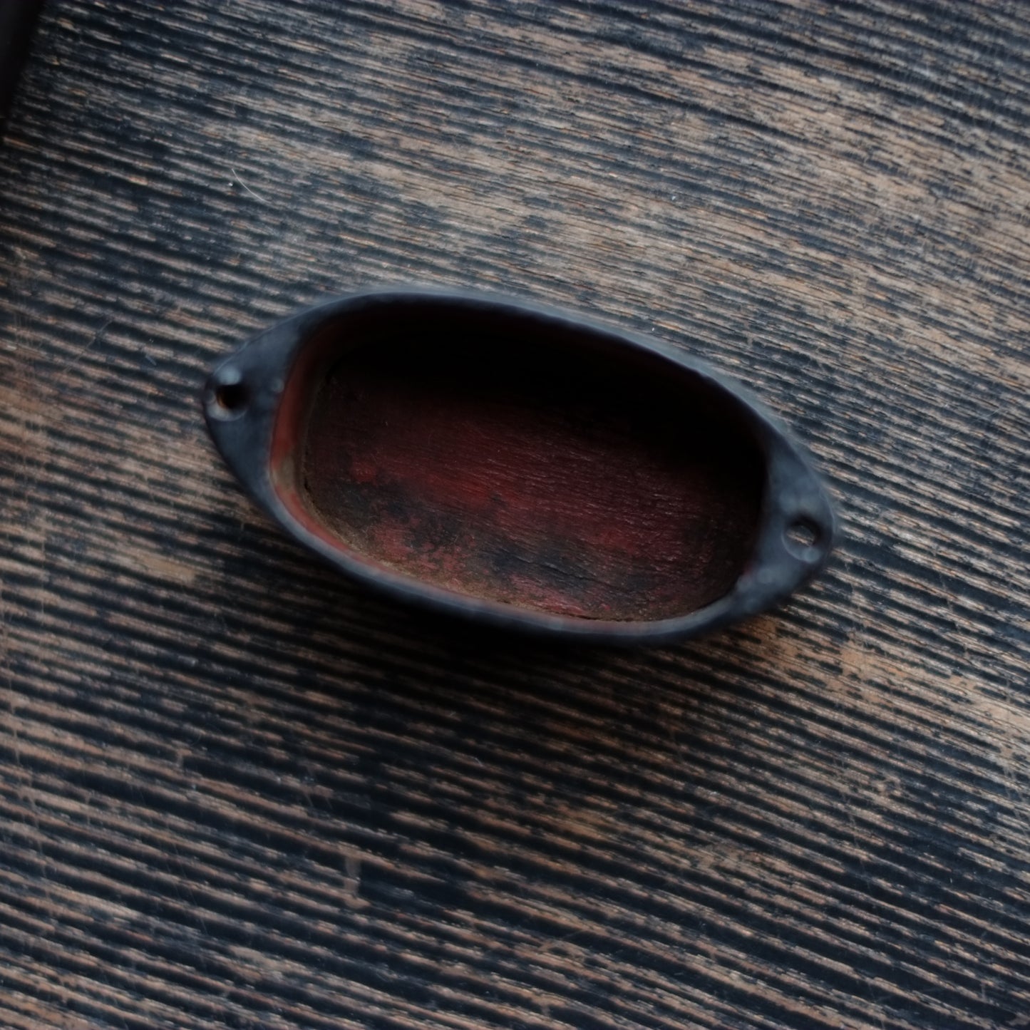 時代 布着内朱外黒漆 煙草入 (江戸-明治時代)