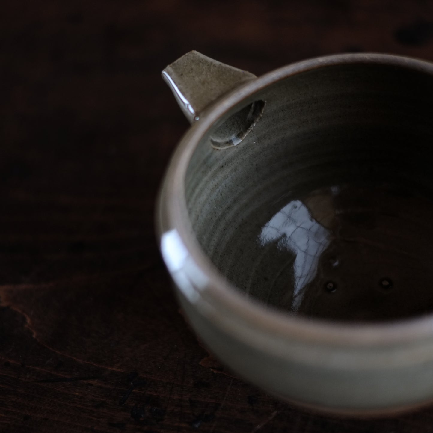 時代 内折縁 灰釉片口