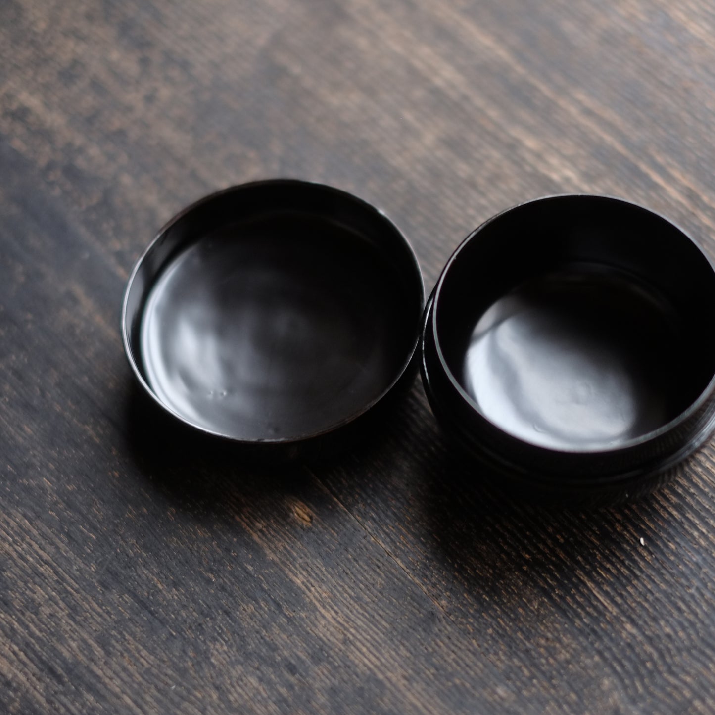 時代 黒漆真塗棗 茶杓付