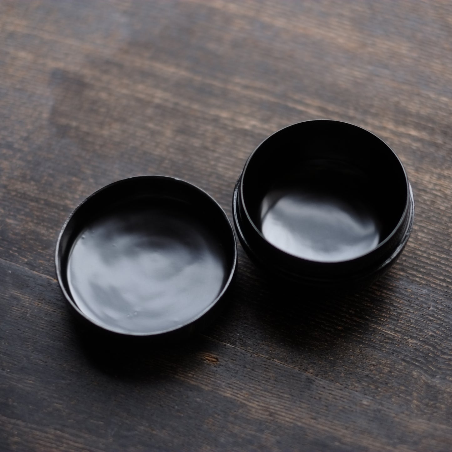 時代 黒漆真塗棗 茶杓付