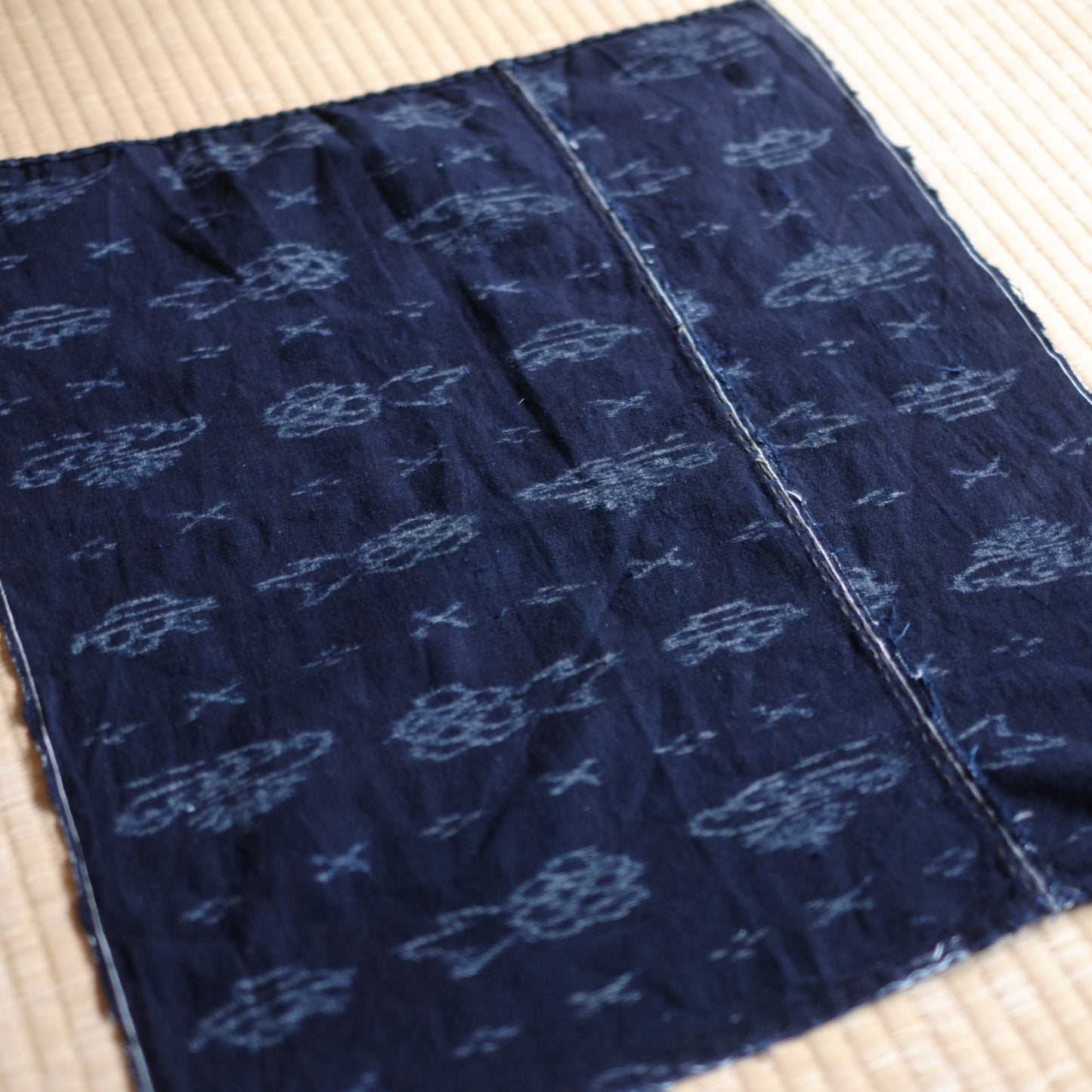 時代 藍染絵絣古布 (明治-大正期)