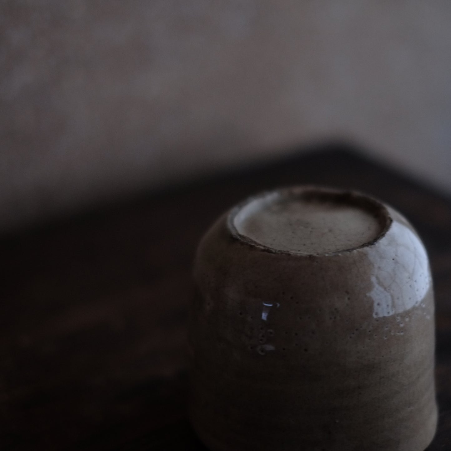 李朝 雨漏筒茶碗 (李朝朝鮮時代)