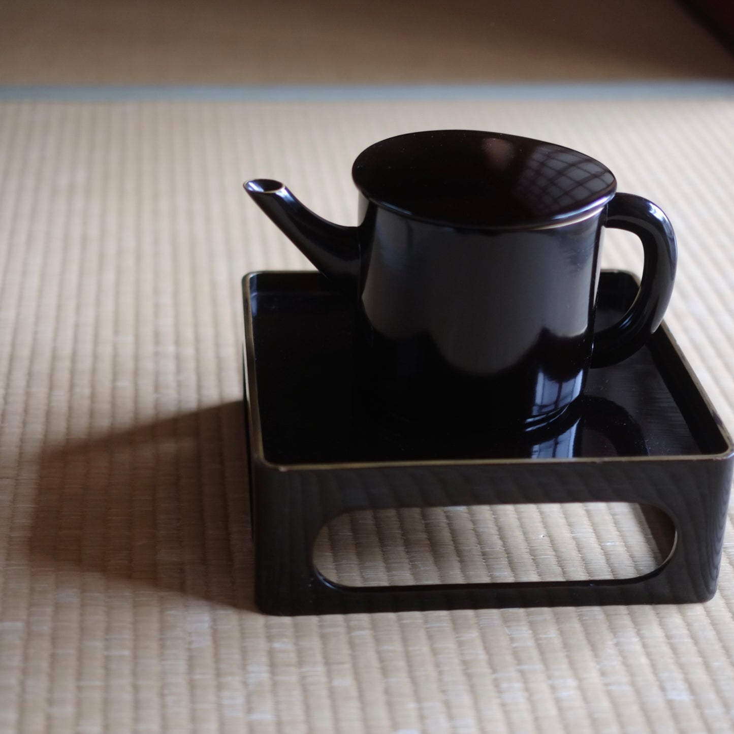 時代布着黒漆金縁 湯桶・御膳セット (明治期頃)