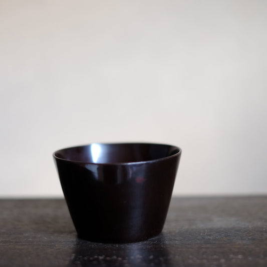 総黒漆塗 蕎麦猪口 (江戸-明治)
