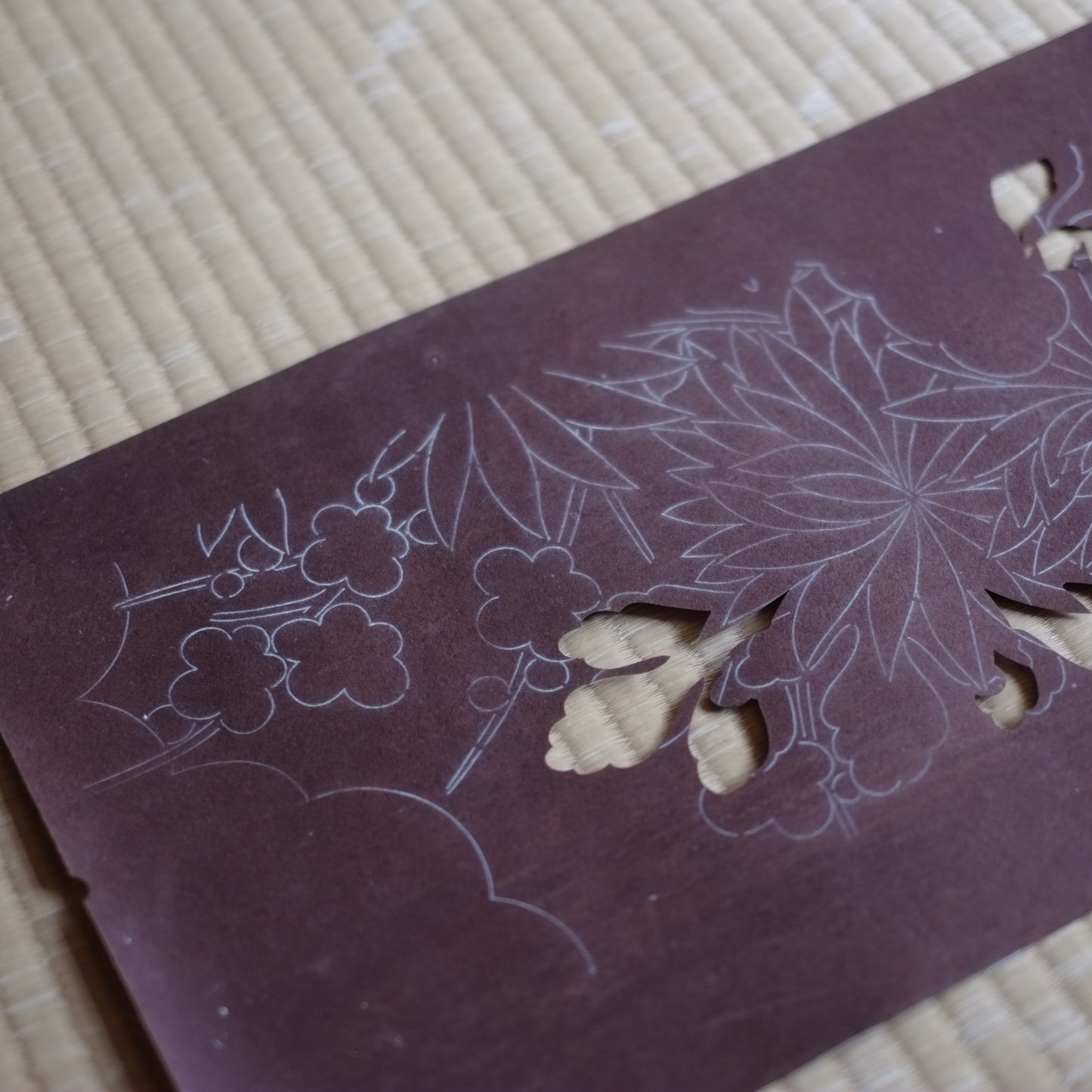 時代 下絵彫伊勢型紙 E
