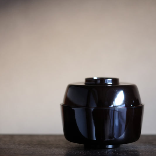 時代 利休形真塗一文字椀 飯椀 一 ・三ノ椀 (江戸後期-明治初期・19世紀)