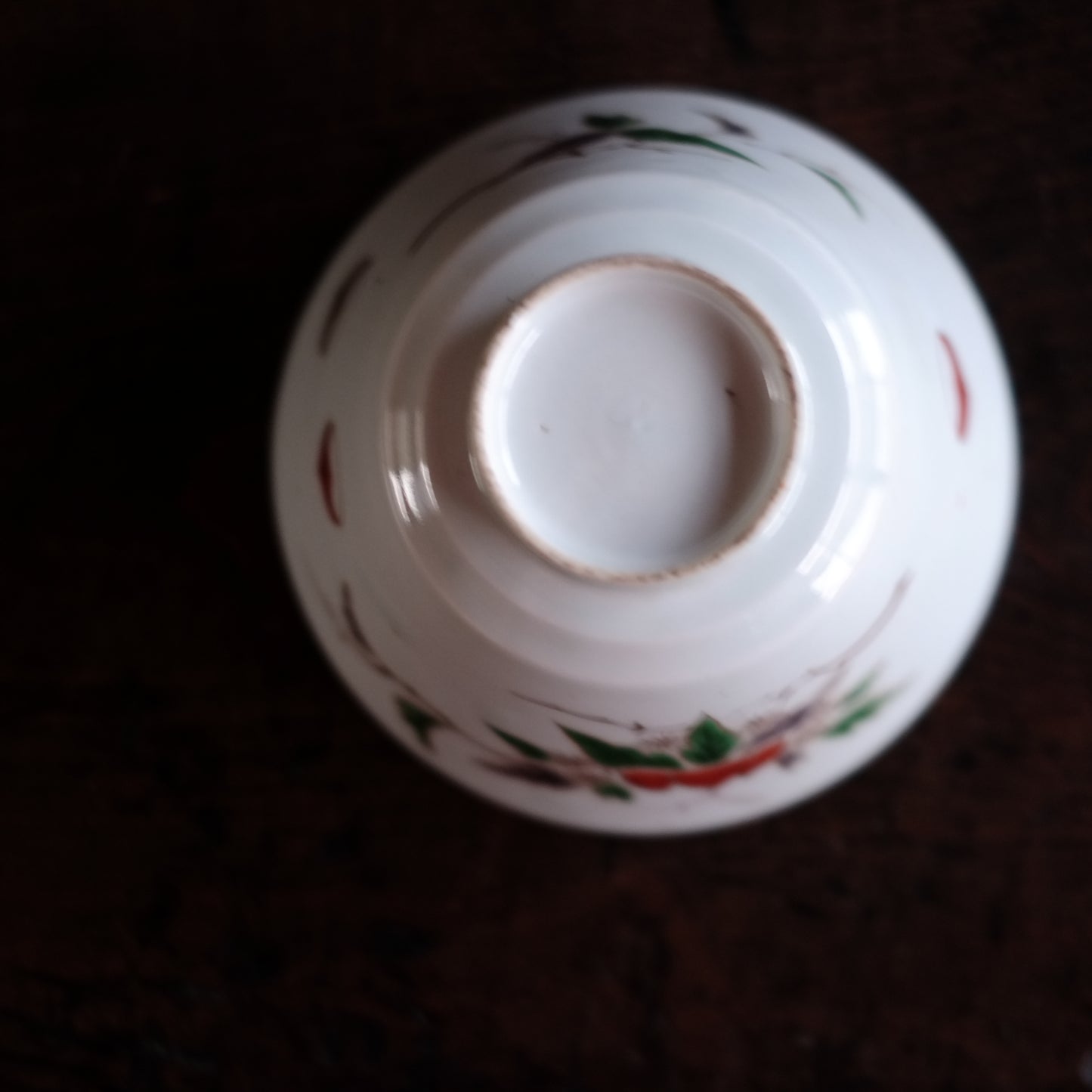 古伊万里白磁 栗図色絵 蓋付茶碗(江戸時代)
