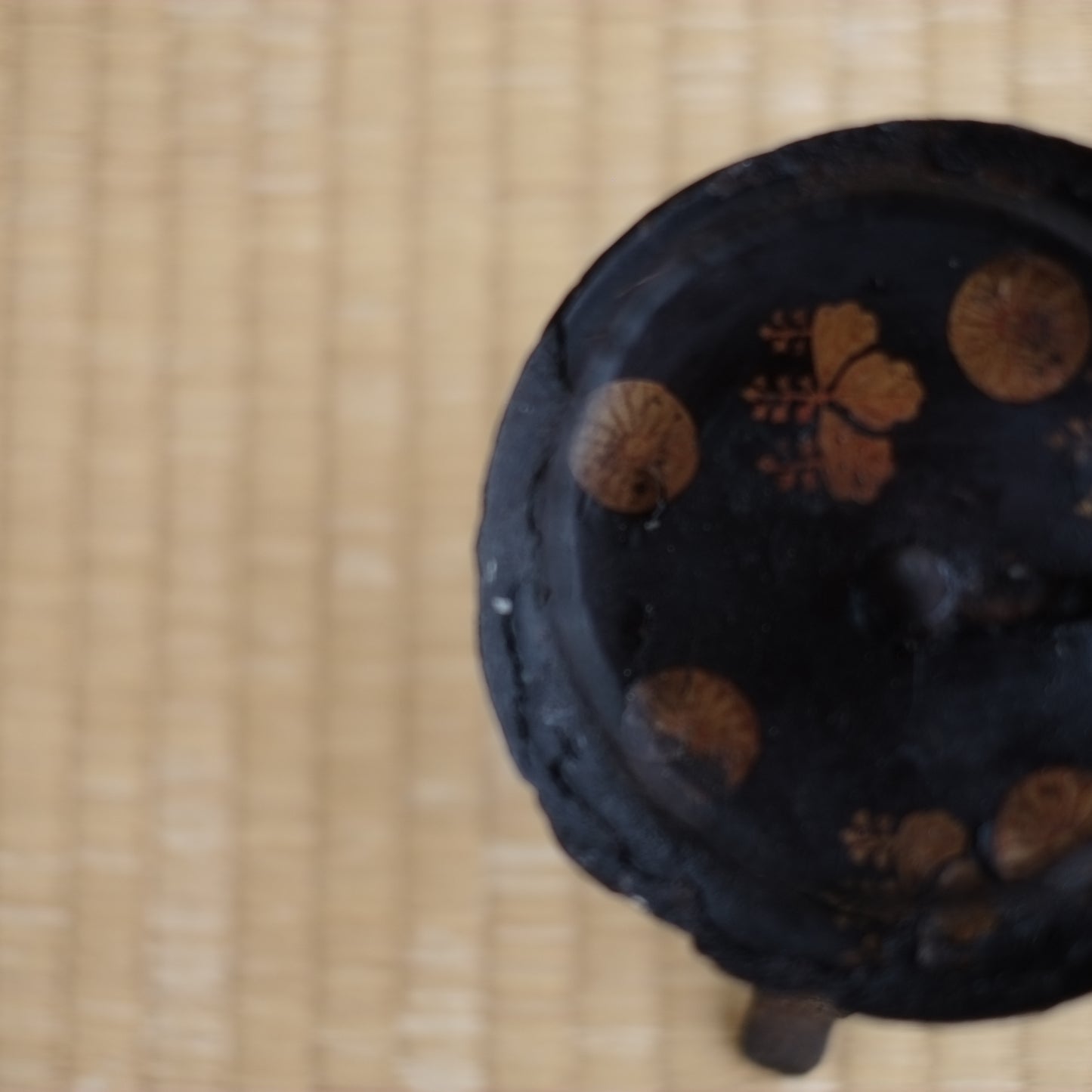 時代 鉄漆蒔絵手燭 (江戸時代)