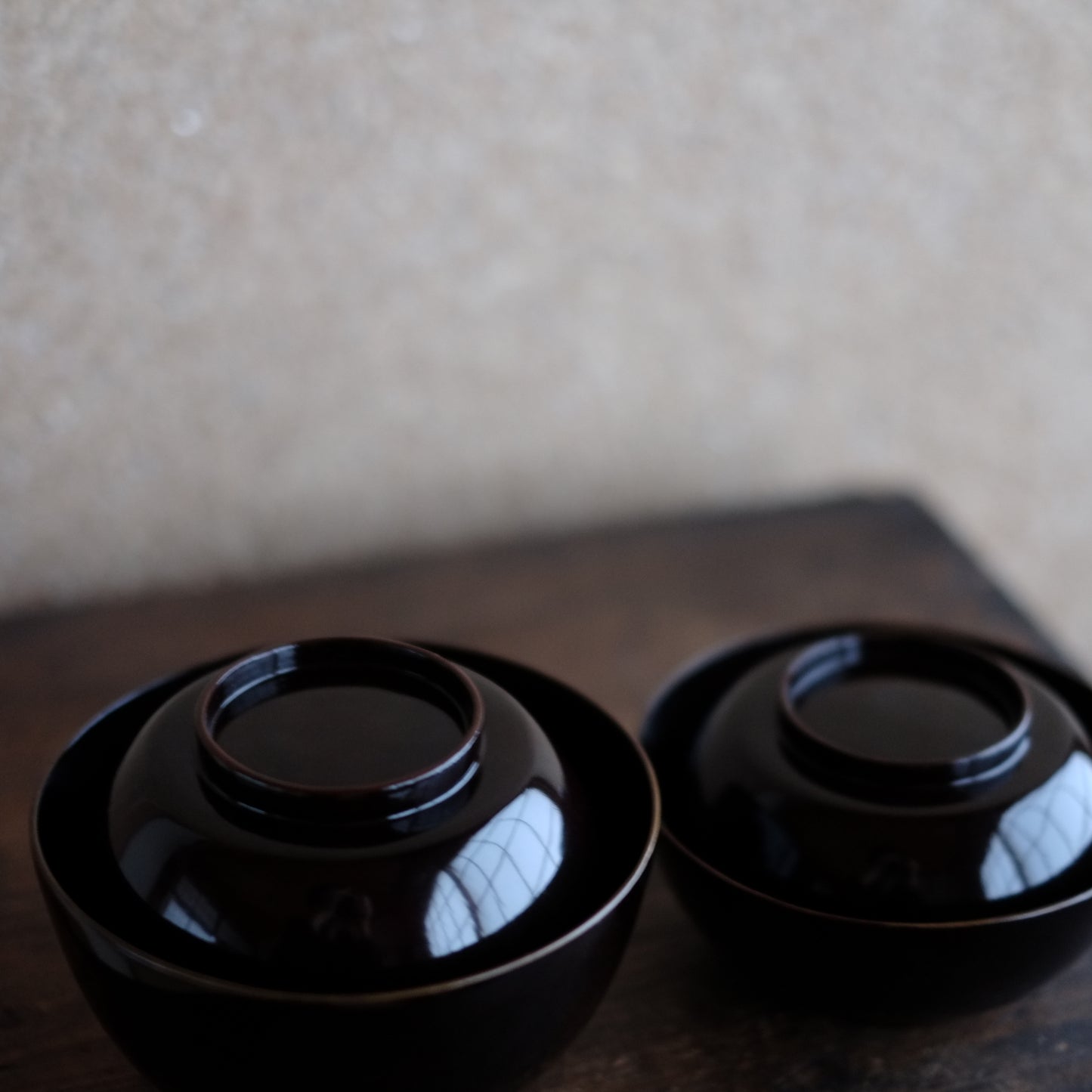 時代 布着黒漆塗 四つ椀 (19世紀)