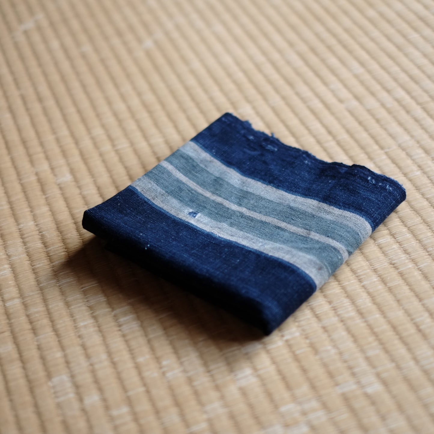 時代 藍染縞木綿 古布