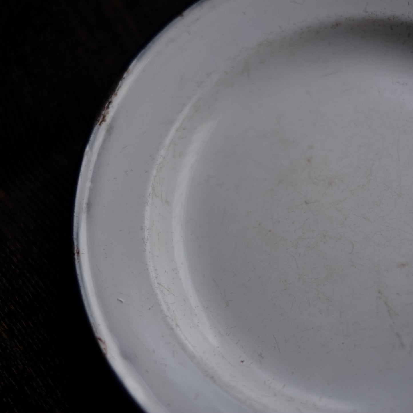 時代 琺瑯 青縁 リム大皿