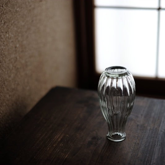 時代 鎬デザインガラス徳利