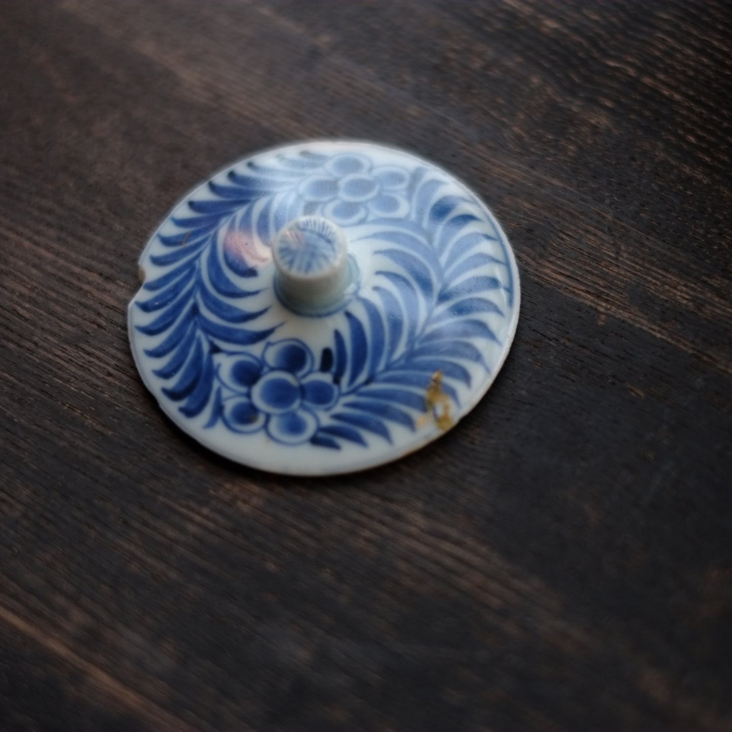 時代 五弁花草文染付銚子 (明治時代)