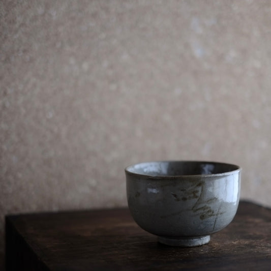 時代 木原染付茶碗 (江戸中期頃17-18世紀)