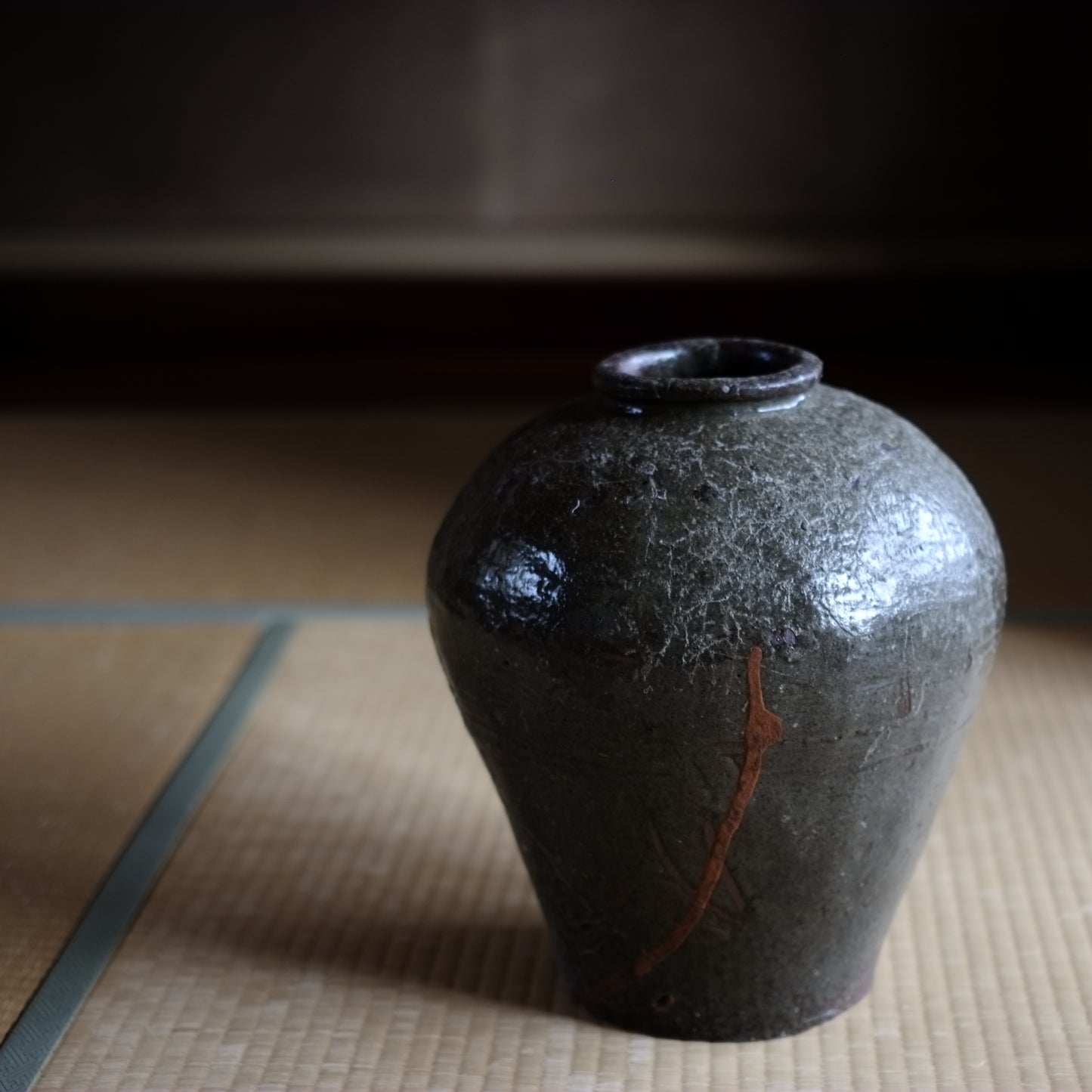 時代 褐釉大壺 (清朝 19世紀頃)