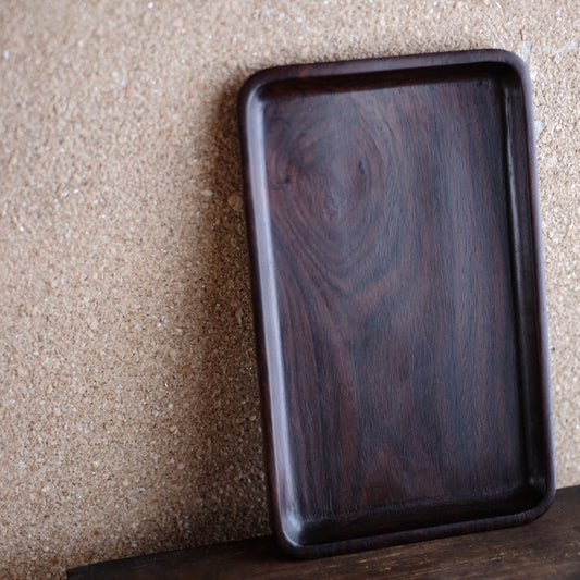 時代 刳抜長方木地盆・煎茶盆 (明治後期-戦前頃)