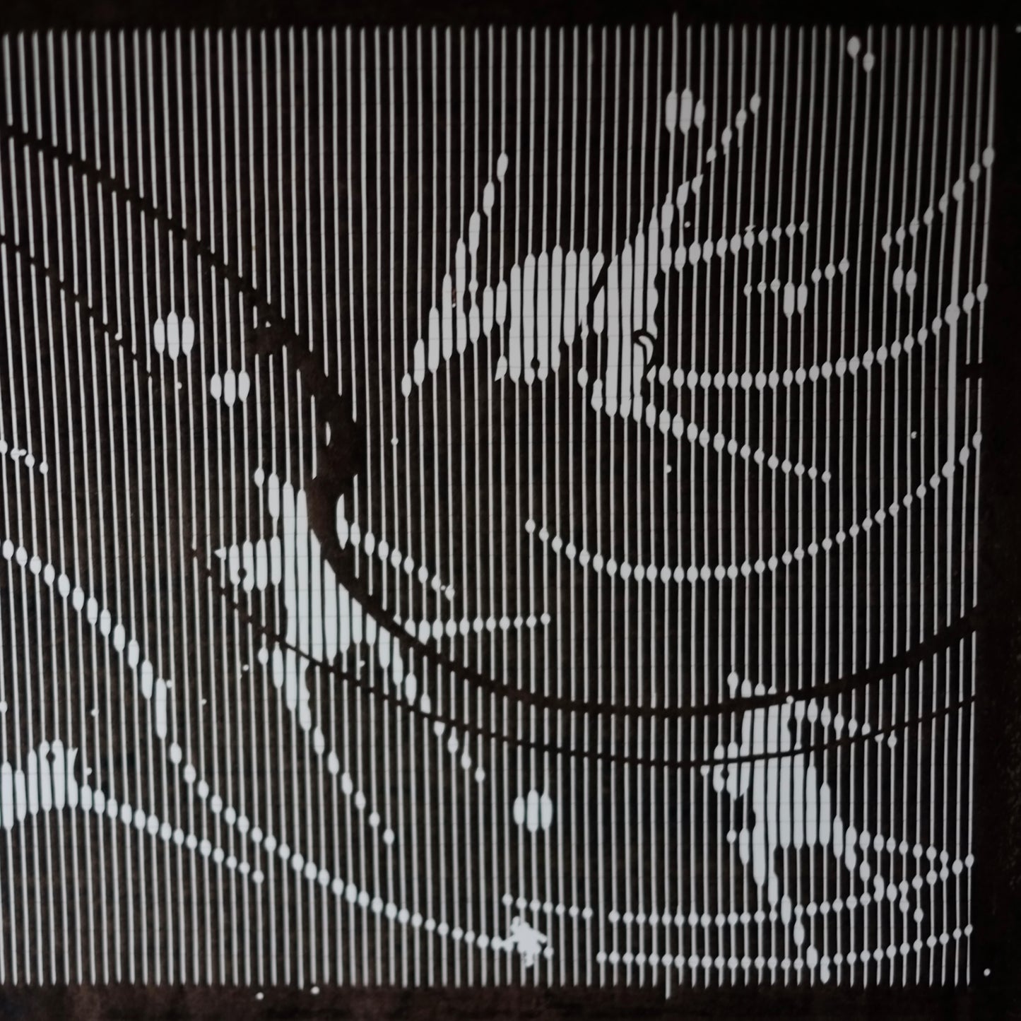 時代 縞鳥図 糸入り 伊勢型紙