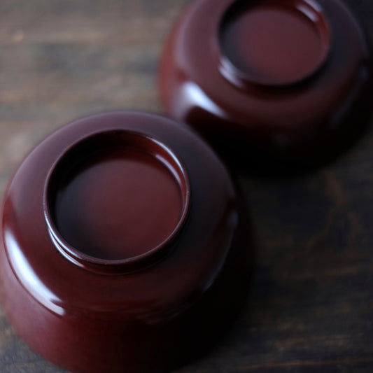 時代 総潤塗 蓋付椀 (明治時代)