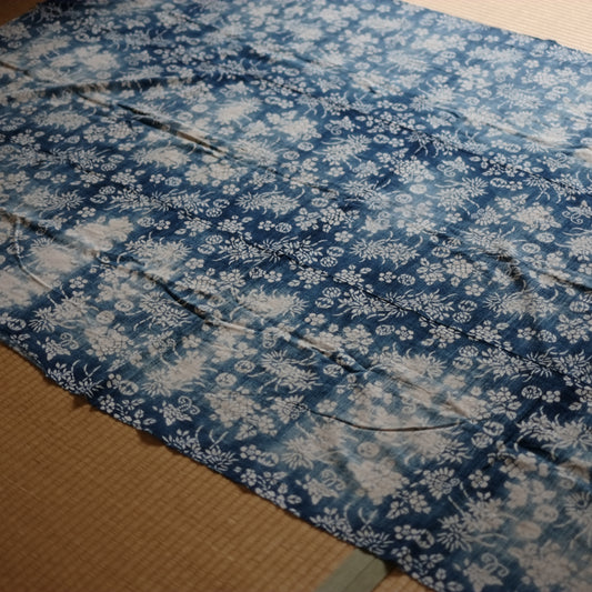 時代 藍印花布 3巾 中国 古布(19-20世紀)