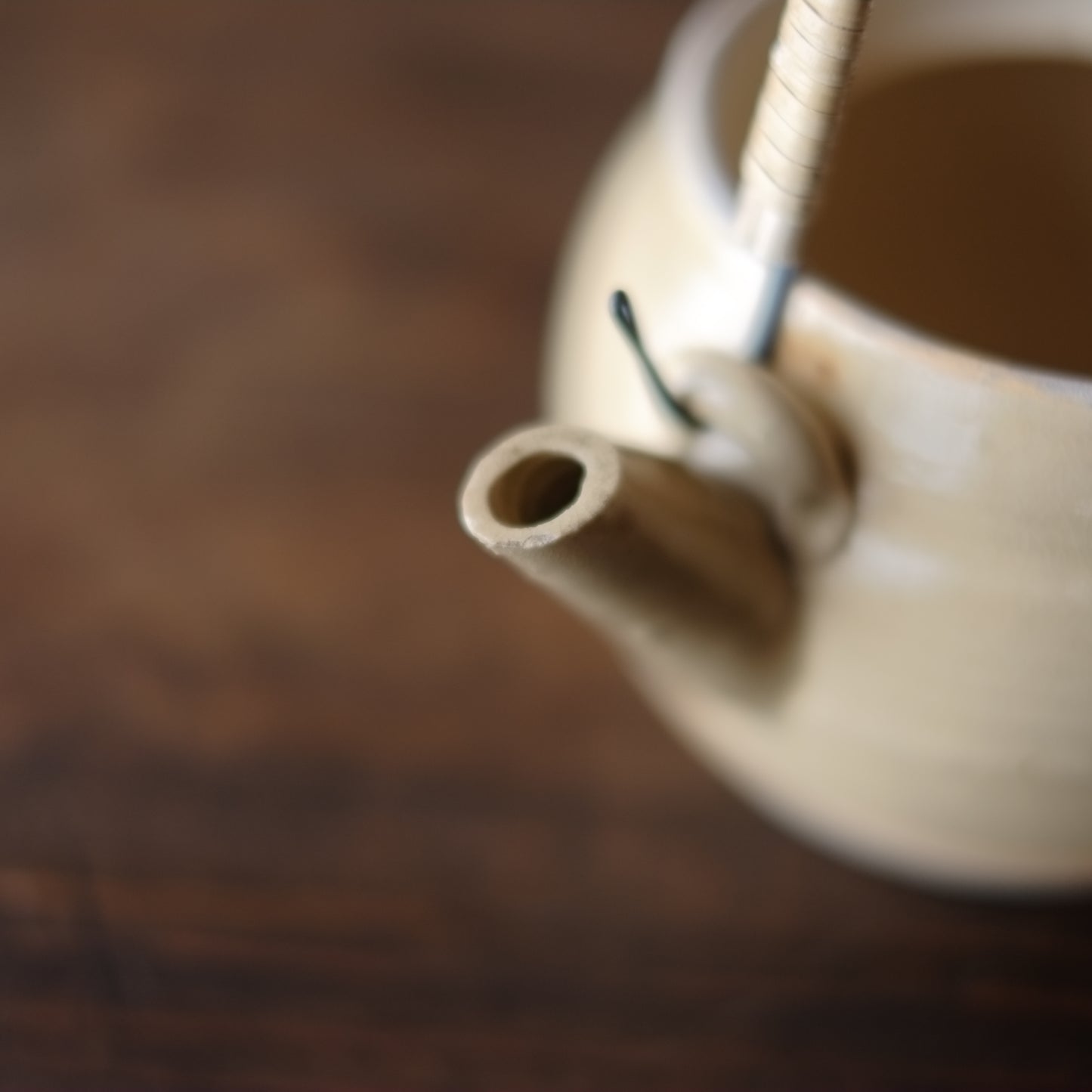 時代 灰釉土瓶 茶急須 (戦前頃)