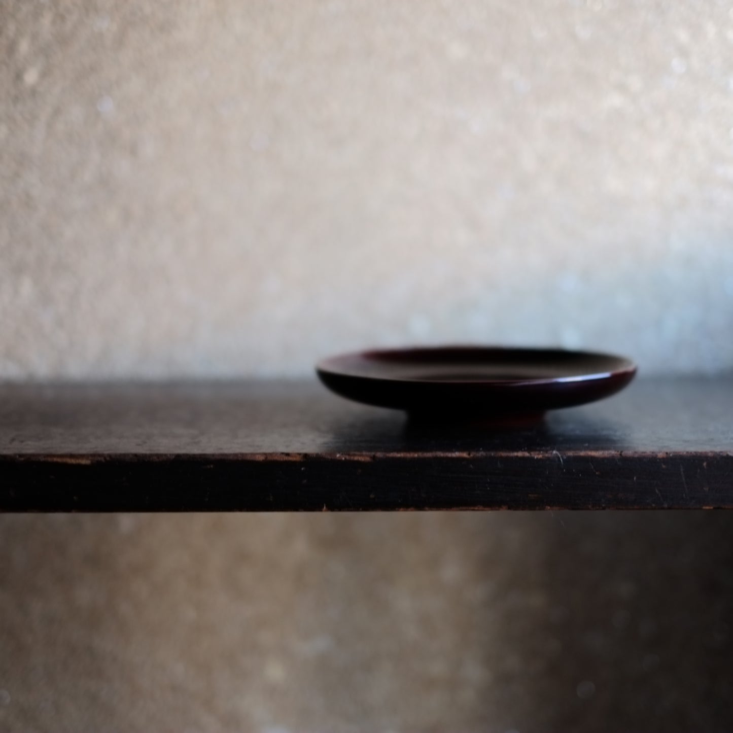未使用保管品 極上会津塗 溜塗 だるま茶托 (大正-昭和期)