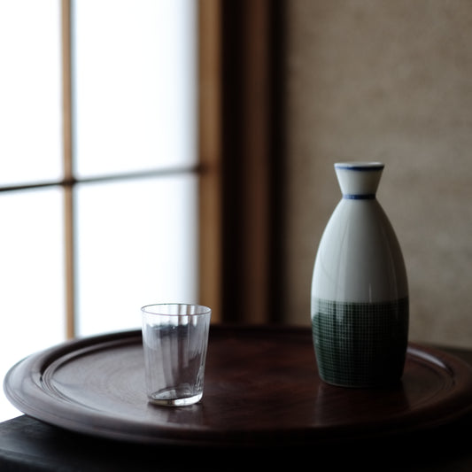 時代 フランス 鎬ガラス 小グラス 筒盃(20世紀初頃)