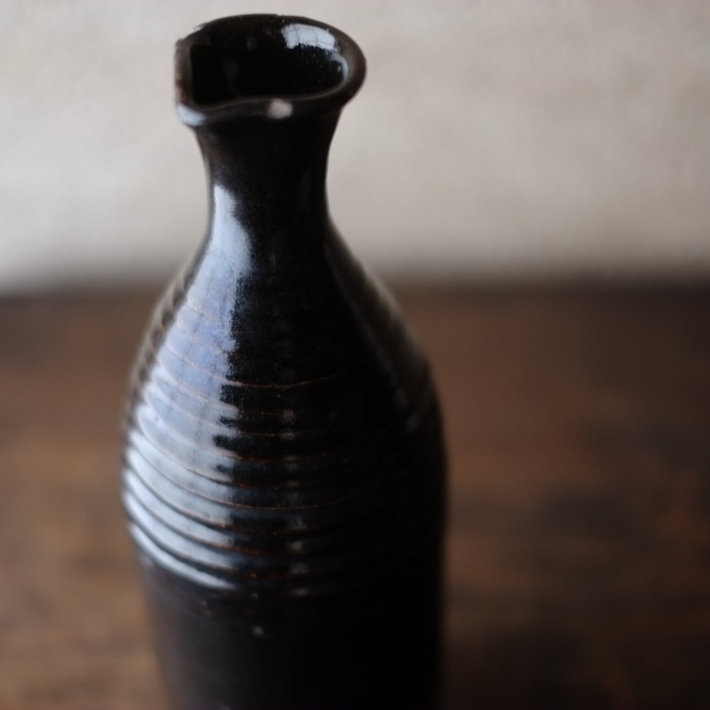 時代 相道寺焼 飴釉鳶口燗徳利 (江戸-明治初期)