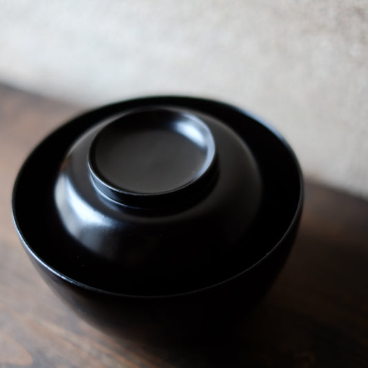 【艶消漆】時代 輪島塗布着堅地 四つ椀 (明治時代)