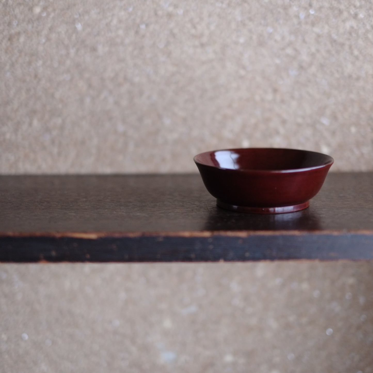 艶塗 底黒漆溜塗小皿(江戸後期)