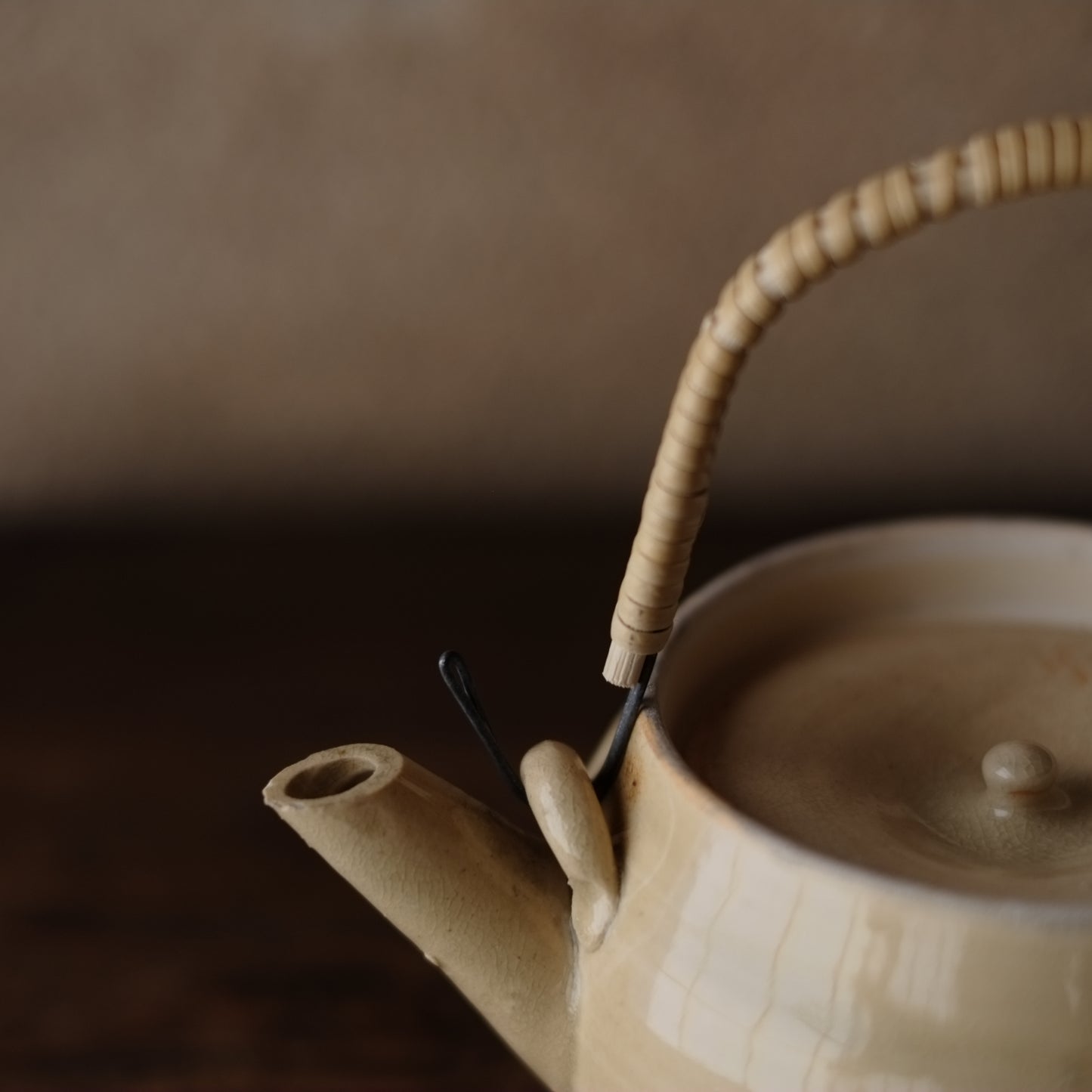 時代 灰釉土瓶 茶急須 (戦前頃)