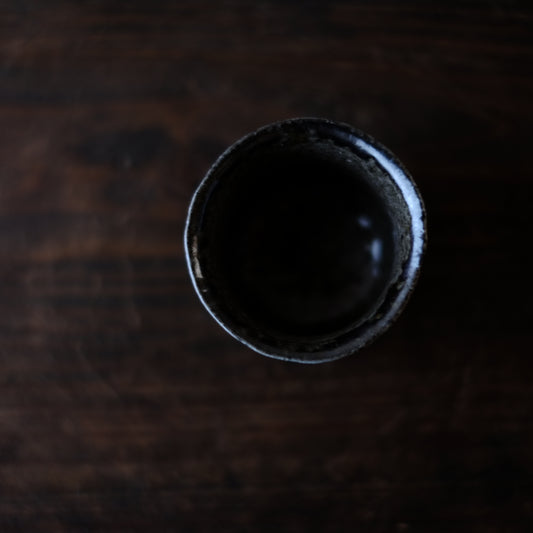 時代 皮鯨鉄絵 ぐい呑 筒盃(昭和期)